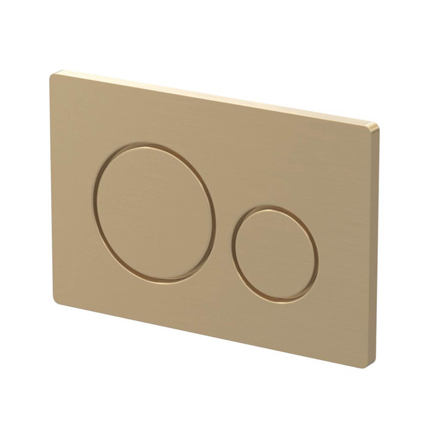 Dual Flushing Plate Brushed Brass Round Water Saving Low Volume Flush Clip On - Image 1