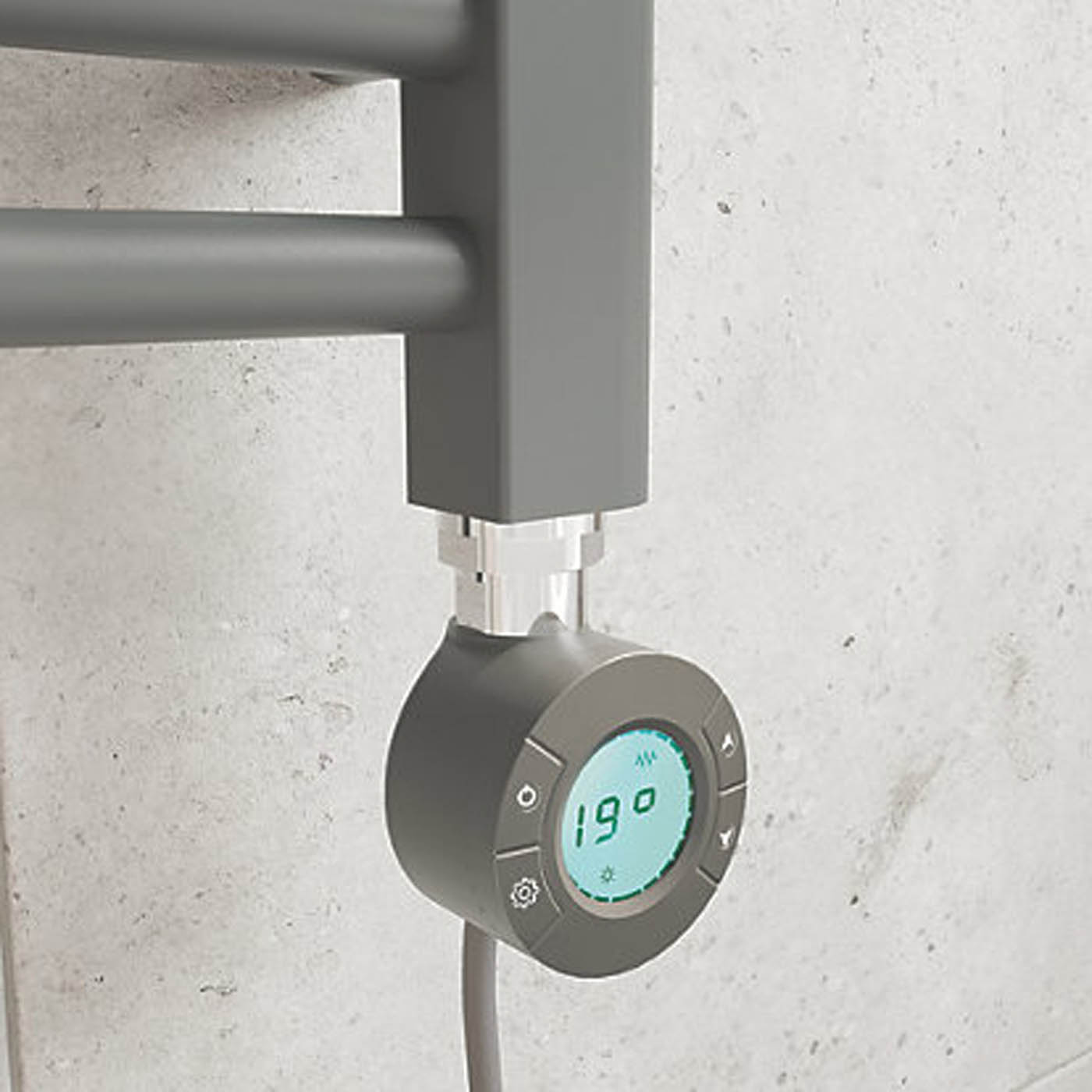 Flomasta Electric Towel Rail Radiator Anthracite Flat Bathroom Warmer 80x50cm - Image 3