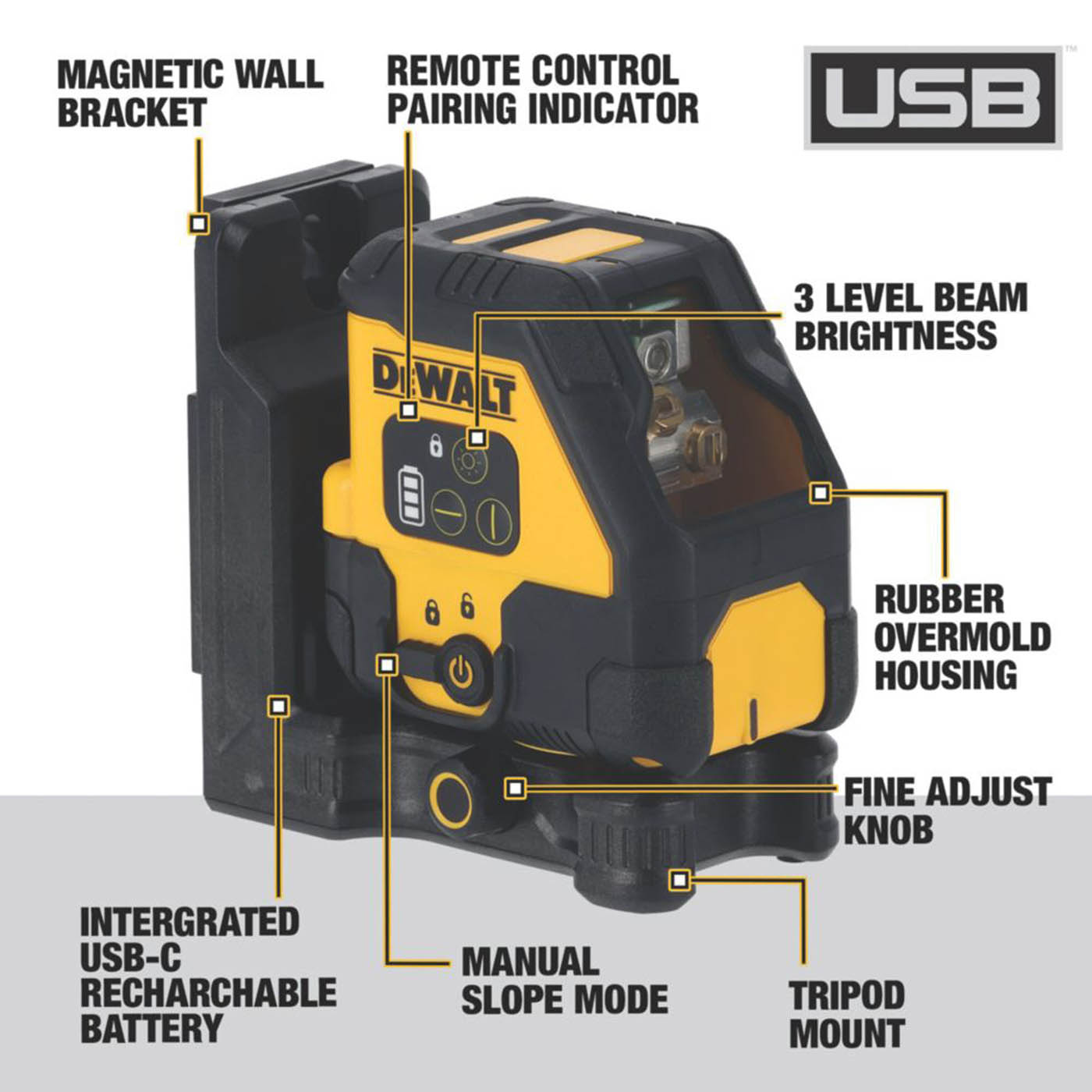 DeWalt Laser Level DCLE14201RB-XJ Red Self Levelling Cross Line Measure Tool - Image 2