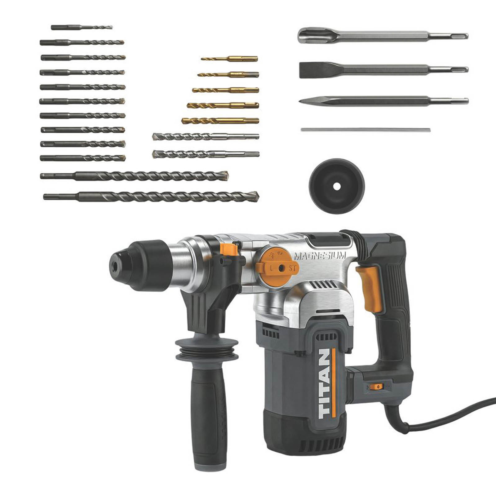 Titan Hammer Drill SDS Plus Electric TTB1341SDS 22 Piece Accessory Set 1500W - Image 2