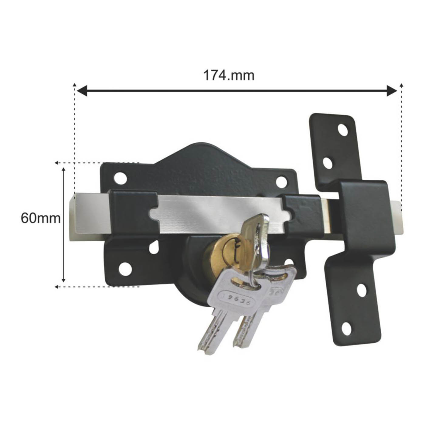 Smith & Locke Gate Bolt Black Durable Stainless Steel Heavy Duty 130mm - Image 4