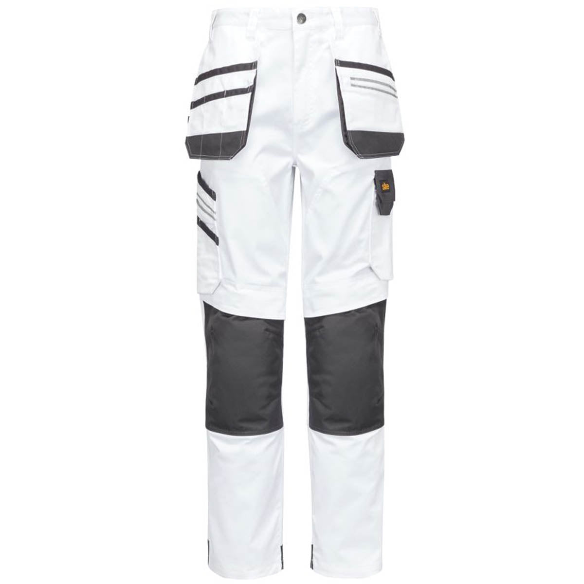 Site Work Trousers Mens Regular Fit White Grey Stretch Multi Pockets 40W 32L - Image 2