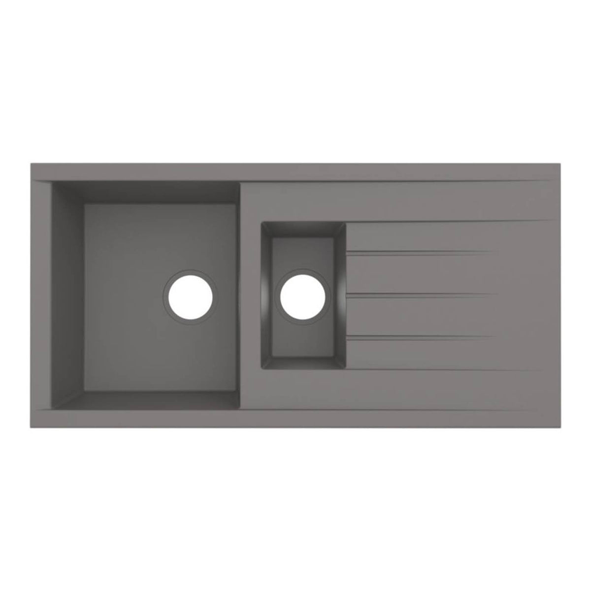 Swirl Erzen 1.5 Bowl Grey Composite Sink 1000mm x 500mm - Image 2