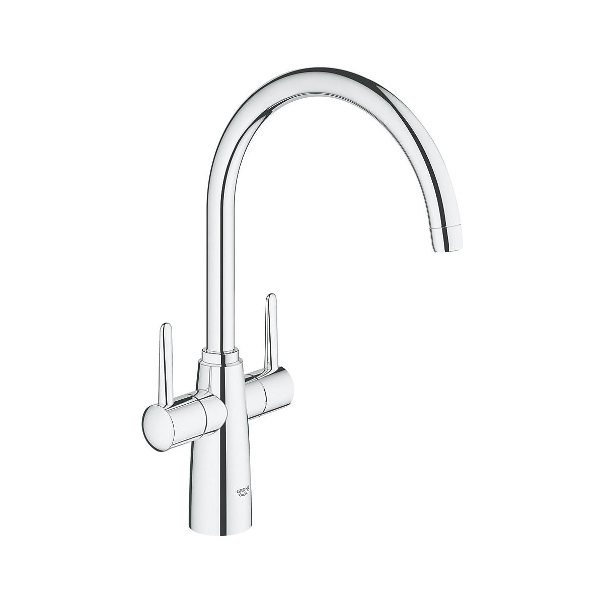 Grohe Kitchen Tap Mono Mixer Chrome Double Lever Swivel Spout Modern Faucet - Image 1