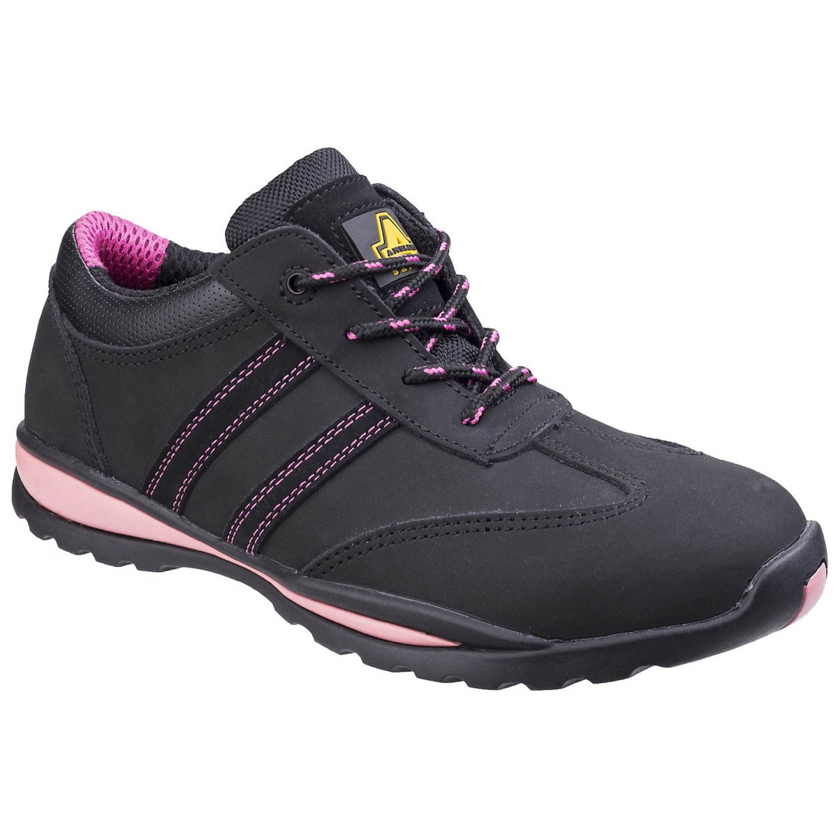 Amblers Safety Trainers Womens Standard Fit Black Pink Boots Steel Toe Size 7 - Image 1