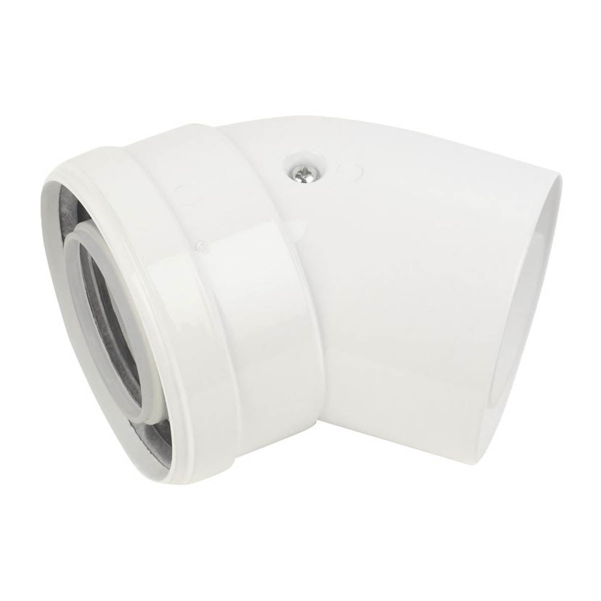 Baxi Boiler Flue Bend 135° Angle 100 mm Multifit White Plumbing Accessories - Image 1