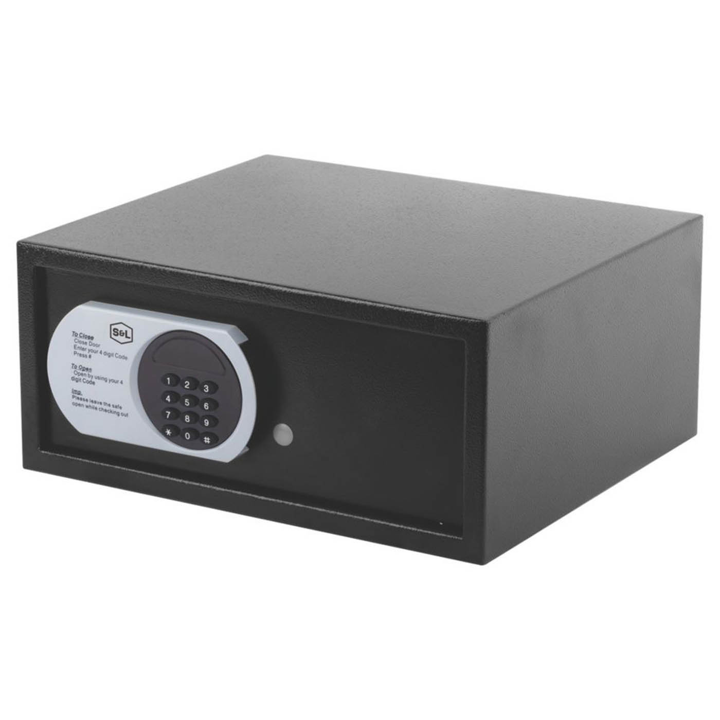 Smith & Locke Combination Hotel Safe Electronic Key Override Black Metal 26.5Ltr - Image 1