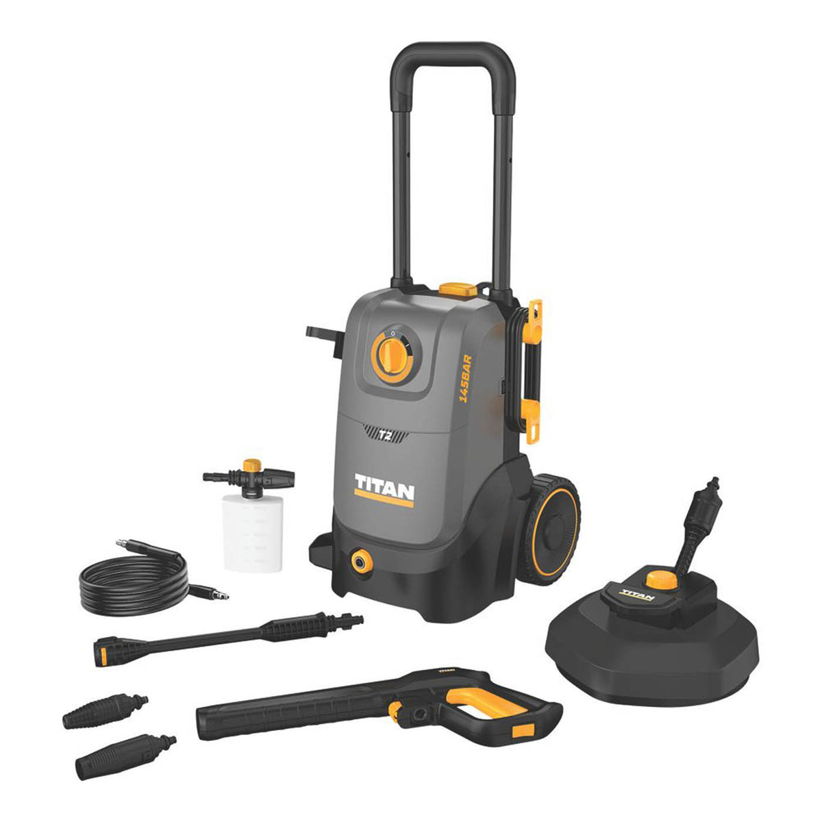 Titan High Pressure Washer Jet TTB1284PRW Corded Electric On-Board 145bar 1800W - Image 1