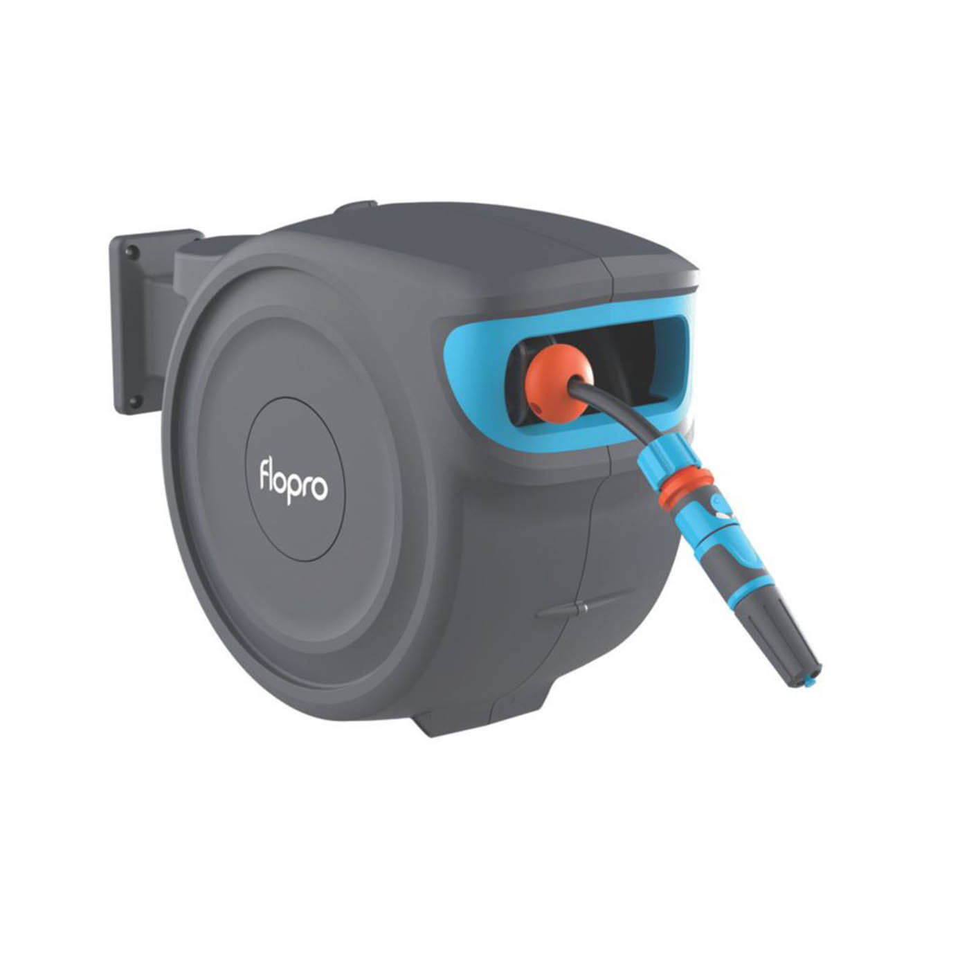 Flopro Hose Reel 20m Auto Rewind Wall Mounted 180° Swivel Retractable Garden - Image 1