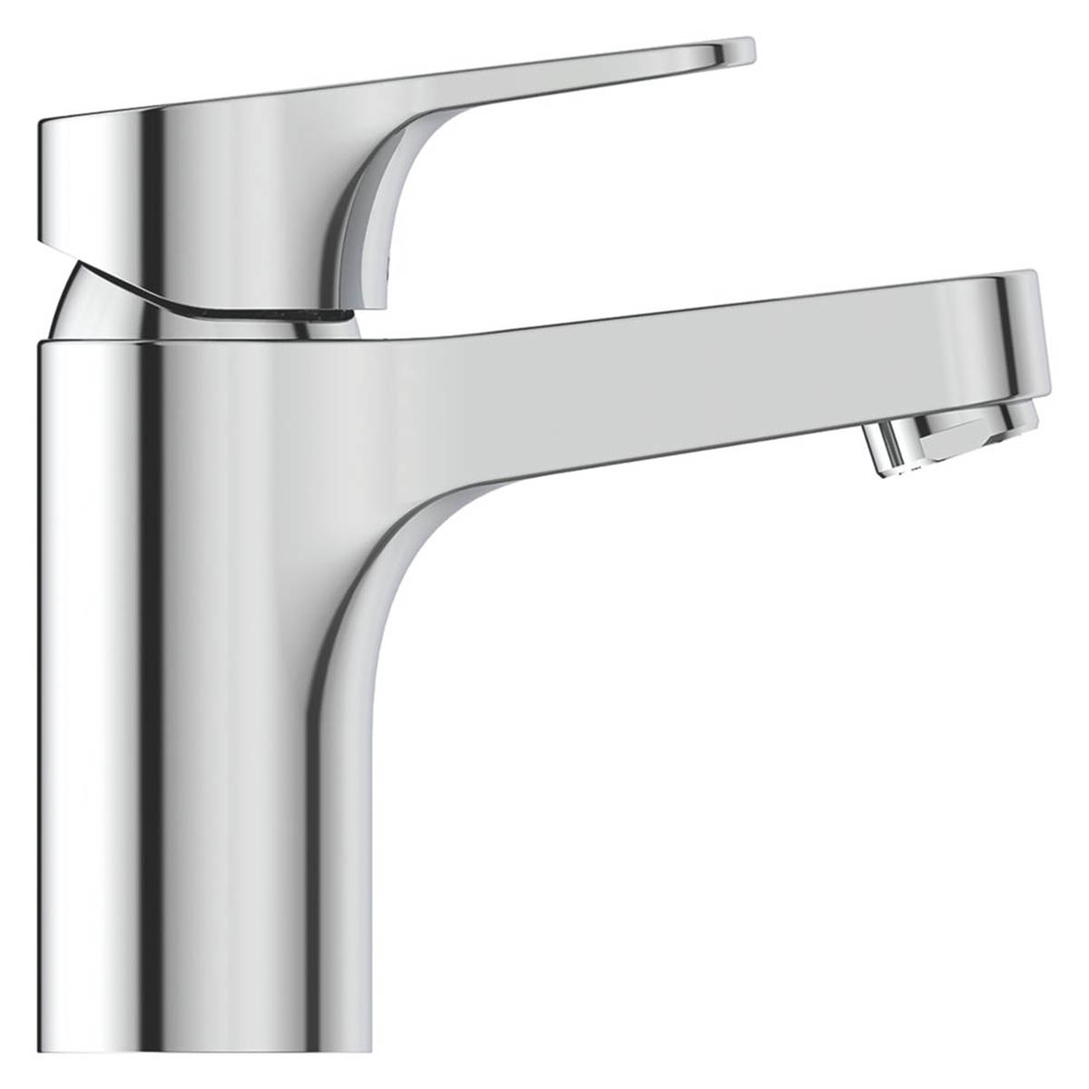 Basin Mixer Tap Single Lever Chrome Contemporary Deck-Mounted Modern Bathroom - Image 2