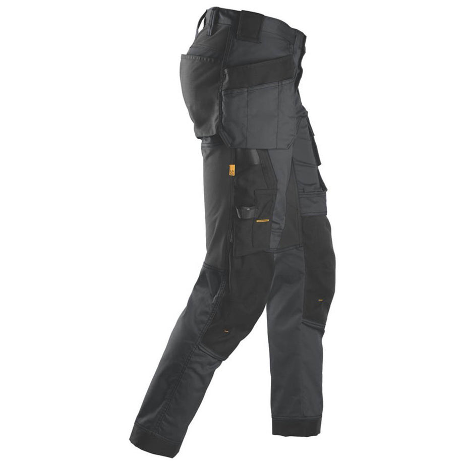 Snickers Work Trousers Mens Slim Fit Stretch Grey Black Multi Pocket 35"W 32"L - Image 4