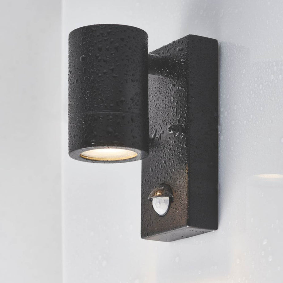 Saxby Outdoor Wall Light PIR Sensor Matt Black Stainless Steel Contemporary - Image 3