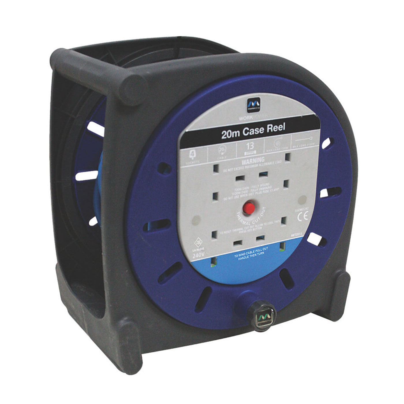 Masterplug Cable Reel Extension Lead 4 Way 13A Outdoor IP20 Heavy Duty 20m - Image 2