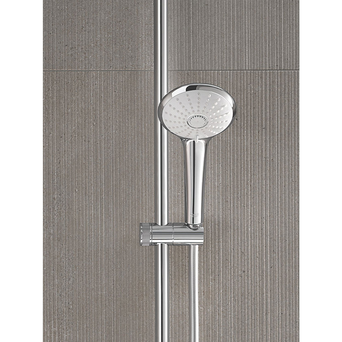 Grohe Thermostatic Shower System Exposed Chrome 3 Spray Pattern Round Twin Head - Image 2