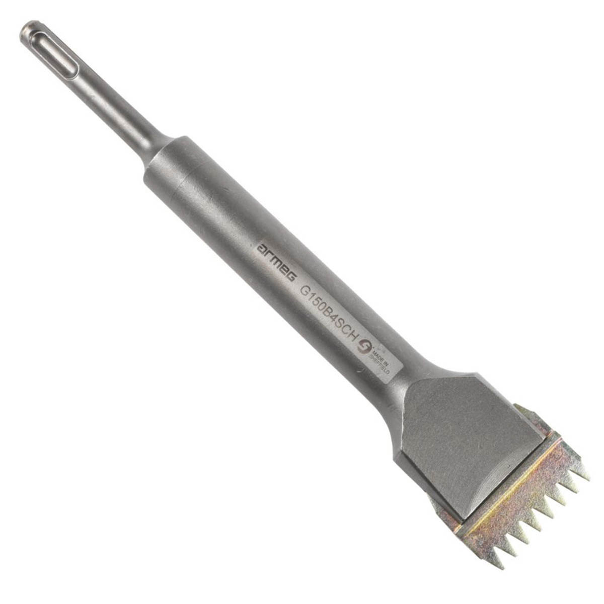 Armeg Scutch Comb Chisel G150B4SCHS SDS Plus Shank Masonry Heavy Duty 40x200mm - Image 1