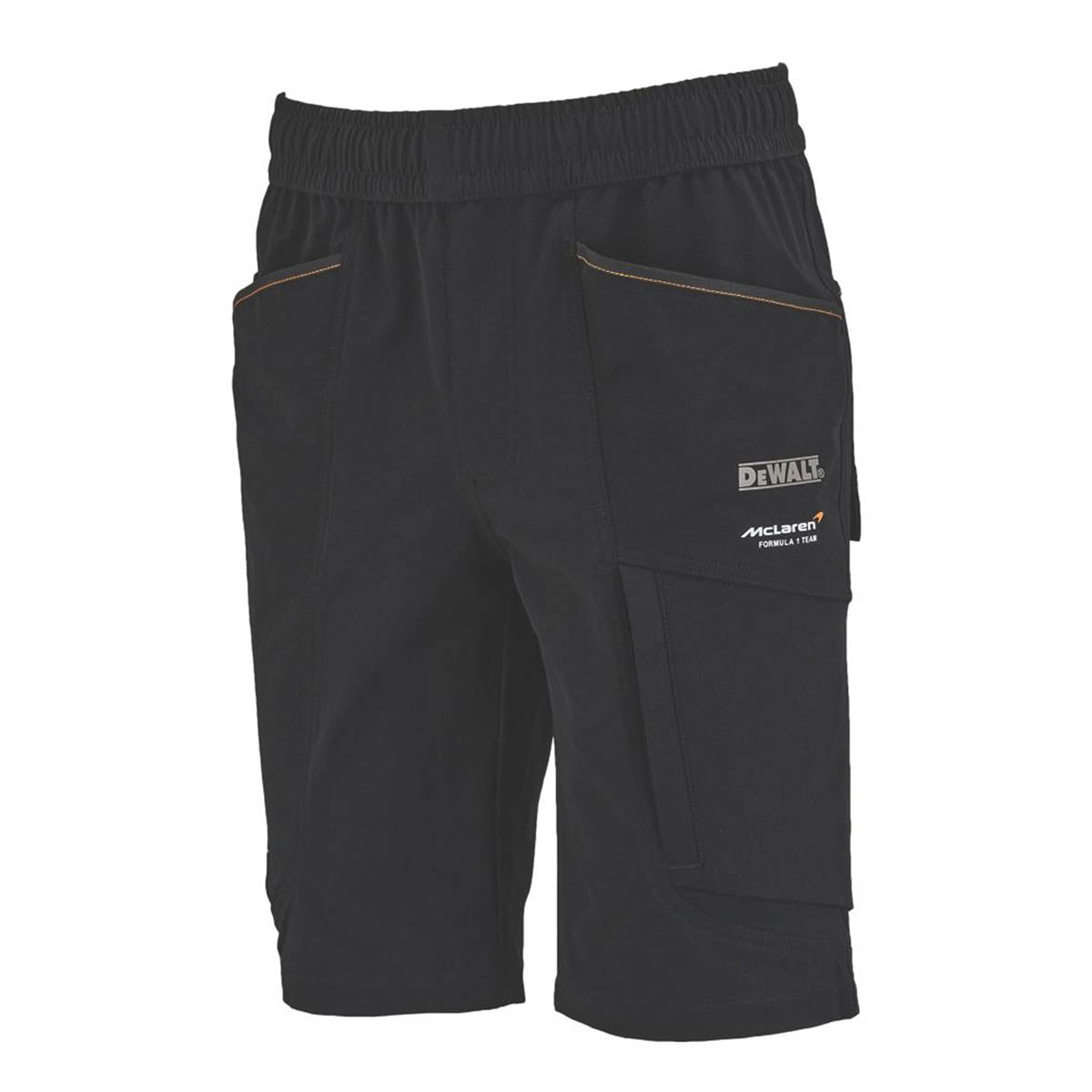 DeWalt Mens Work Shorts McLaren F1 Team Lightweight Jogger Black 34-42" W - Image 1