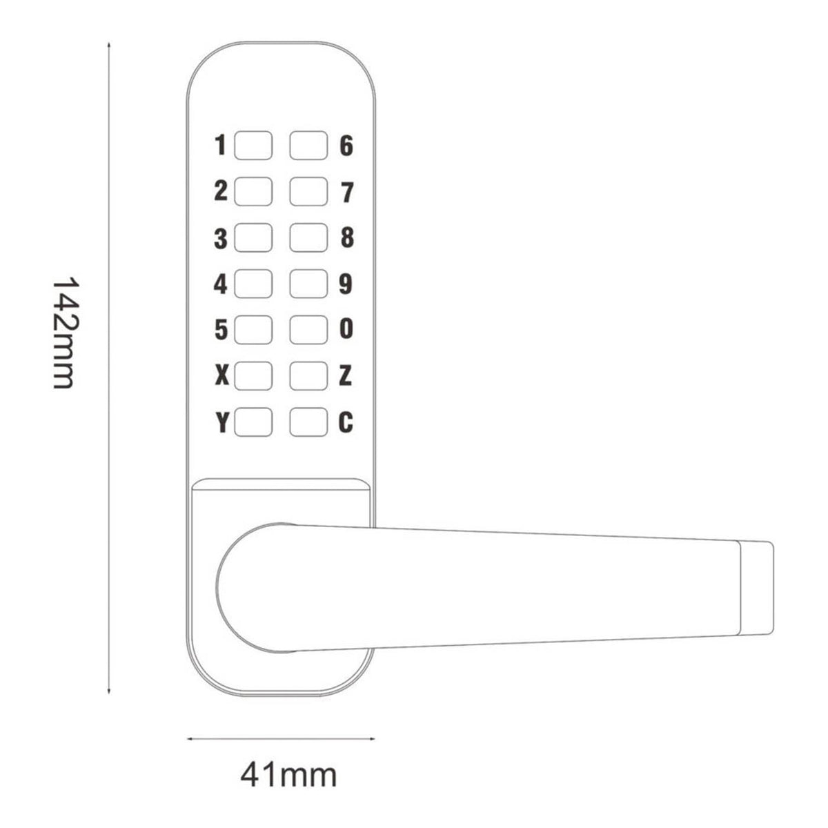 Smith & Locke Mechanical Door Lock Push-Button Combination Code With Handle - Image 4