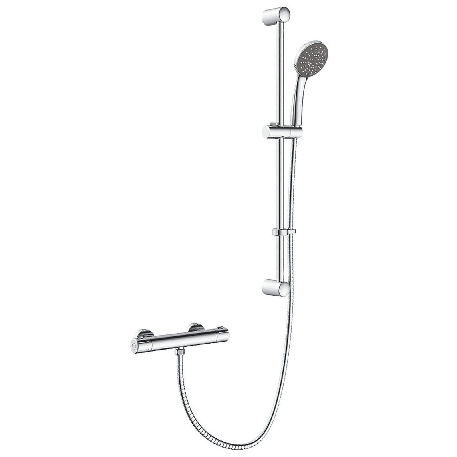 Swirl Mixer Shower Chrome Exposed Thermostatic 3 Spray Pattern Round Head - Image 2