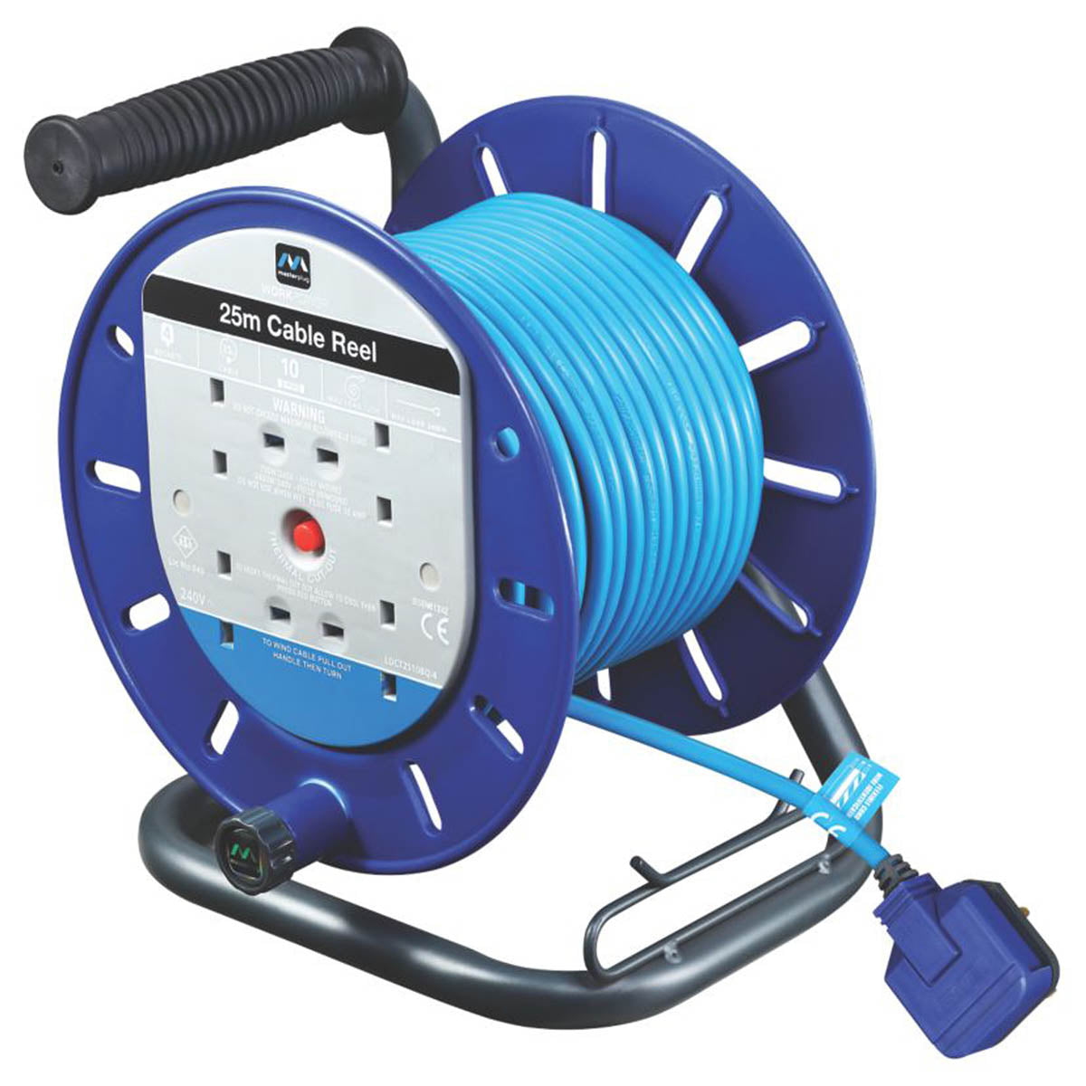 Masterplug Cable Reel 4-Gang 25m LDCT2513BQ/4-XD 13A 240V Overload Protection - Image 1