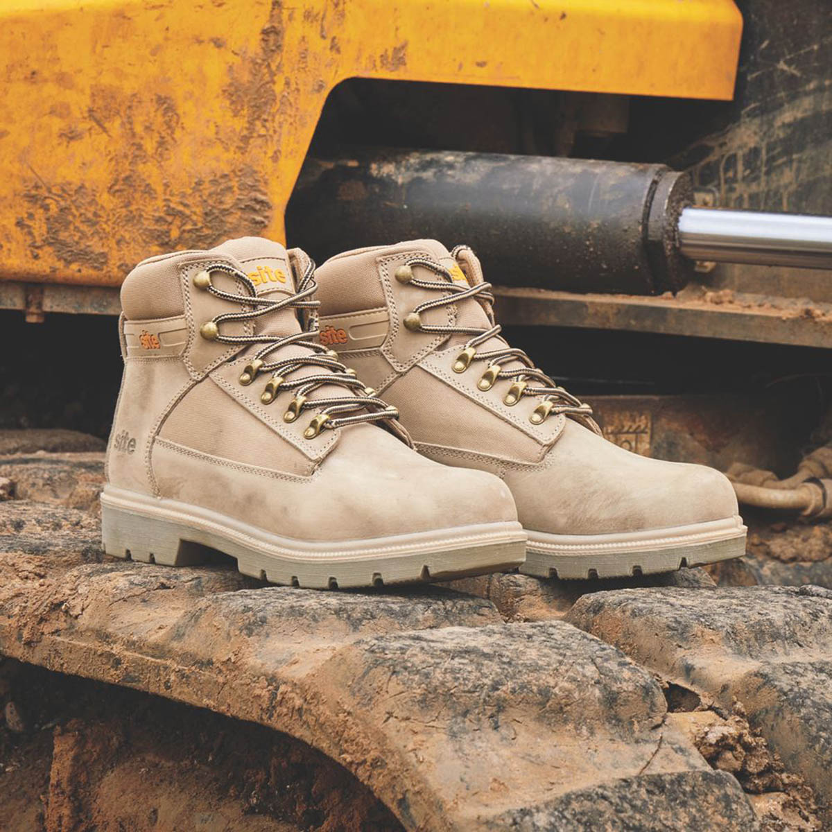 Site Safety Boots Mens Standard Fit Stone Leather Steel Toe Work Shoes Size 7 - Image 2