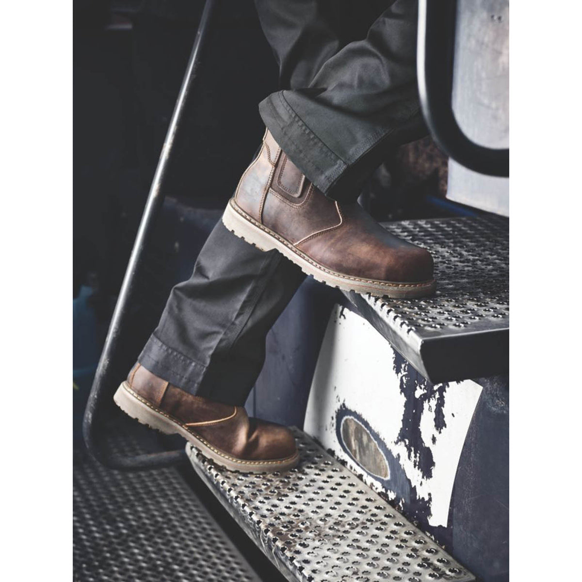 Site Mudguard Size 15 Brown Steel Toe Cap Safety Dealer Boots - Image 3