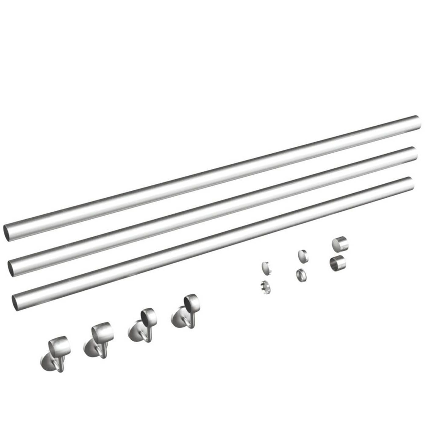 Rothley Steel Handrail Kit Brushed Silver 3600mm - Image 1