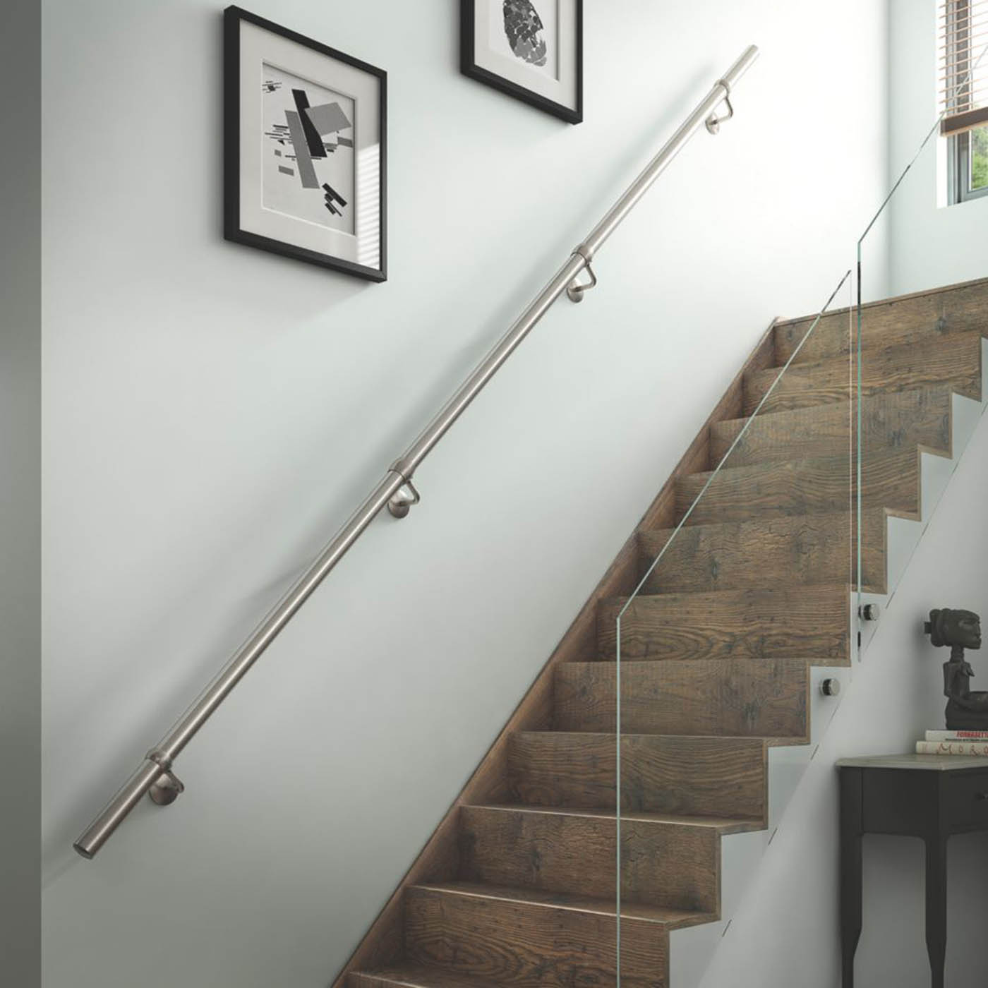 Rothley Steel Handrail Kit Brushed Silver 3600mm - Image 5