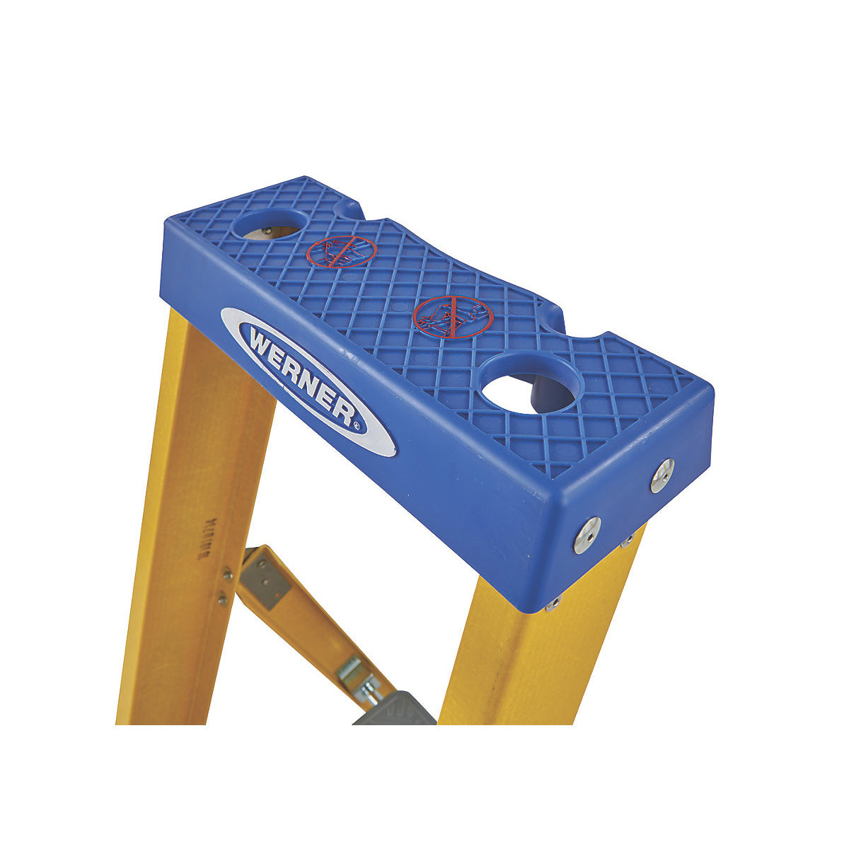 Werner Fibreglass Stepladder 4 Tread Platform Slip Resistant Flat Treads 0.93m - Image 3