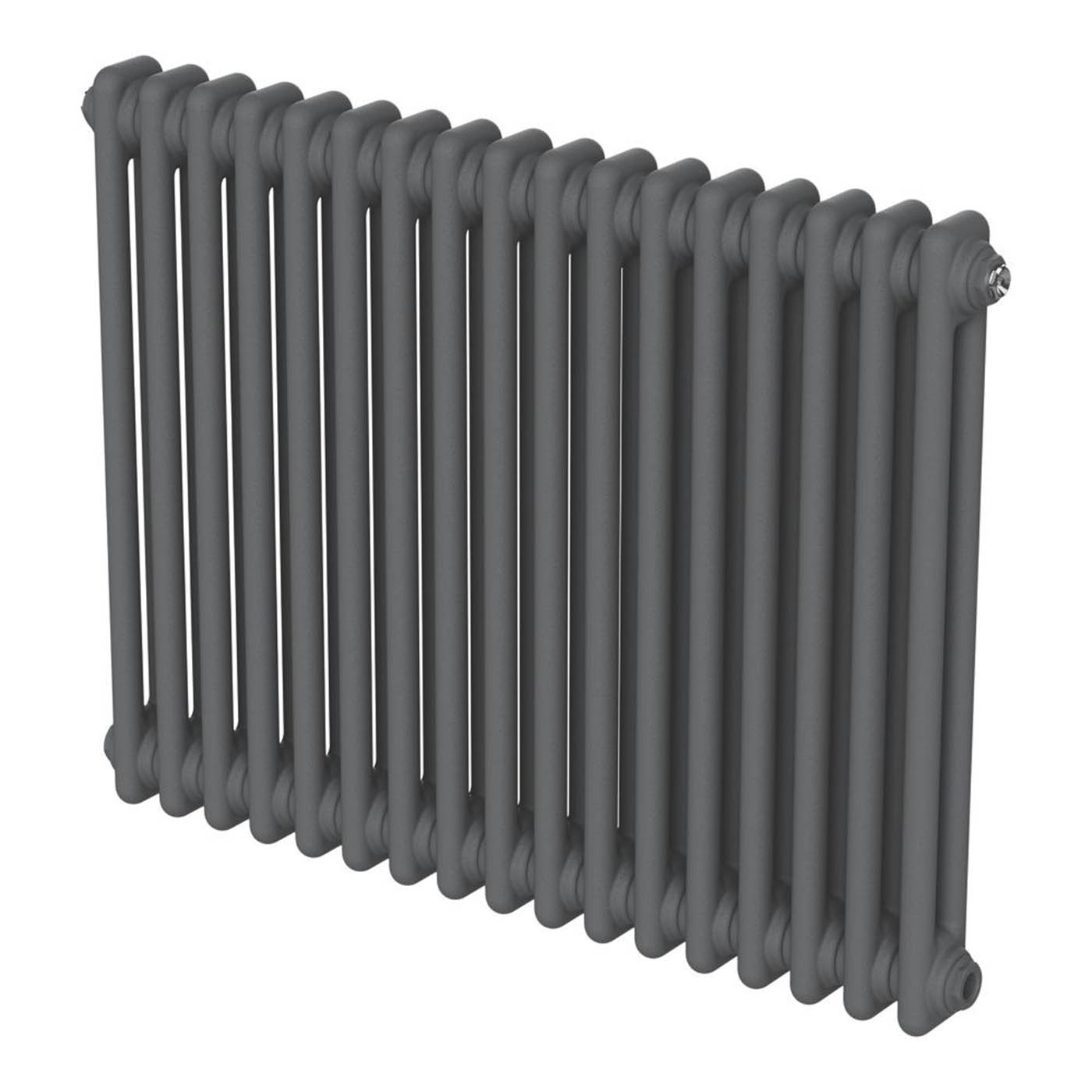 Flomasta 2 Column Radiator Anthracite Horizontal Steel Modern (H)60x(W)78.5cm - Image 1