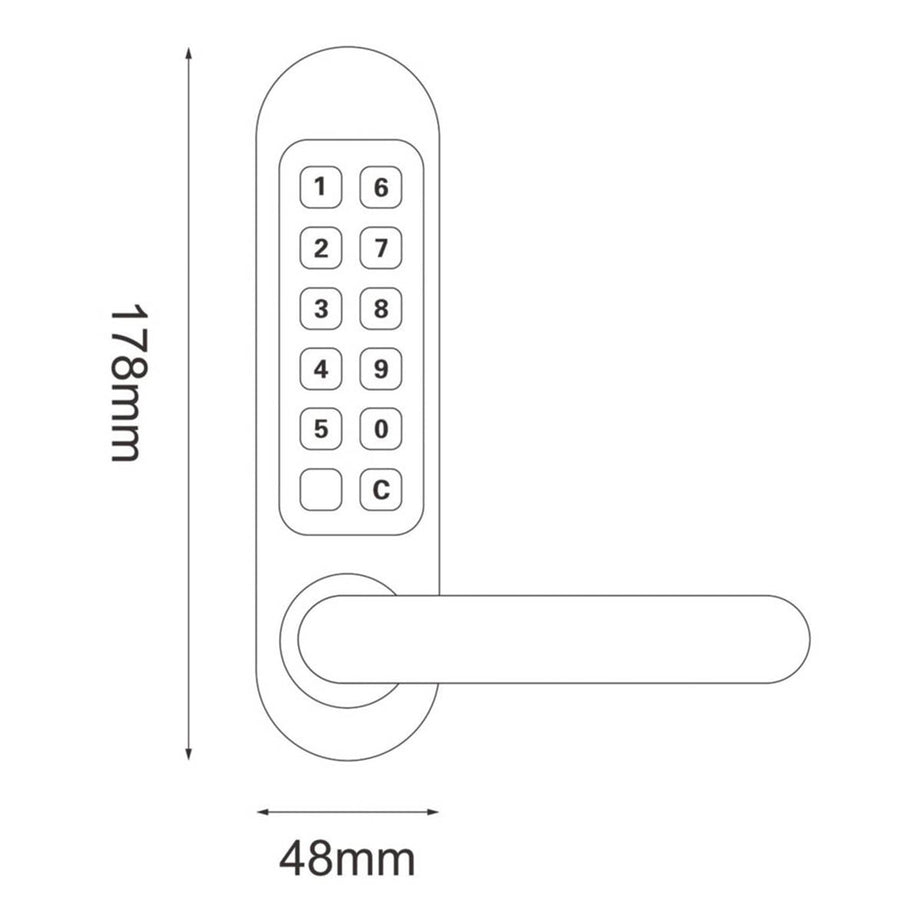 Smith & Locke Push-Button Lock Handle 60mm Black Internal Keyless Rustproof - Image 4