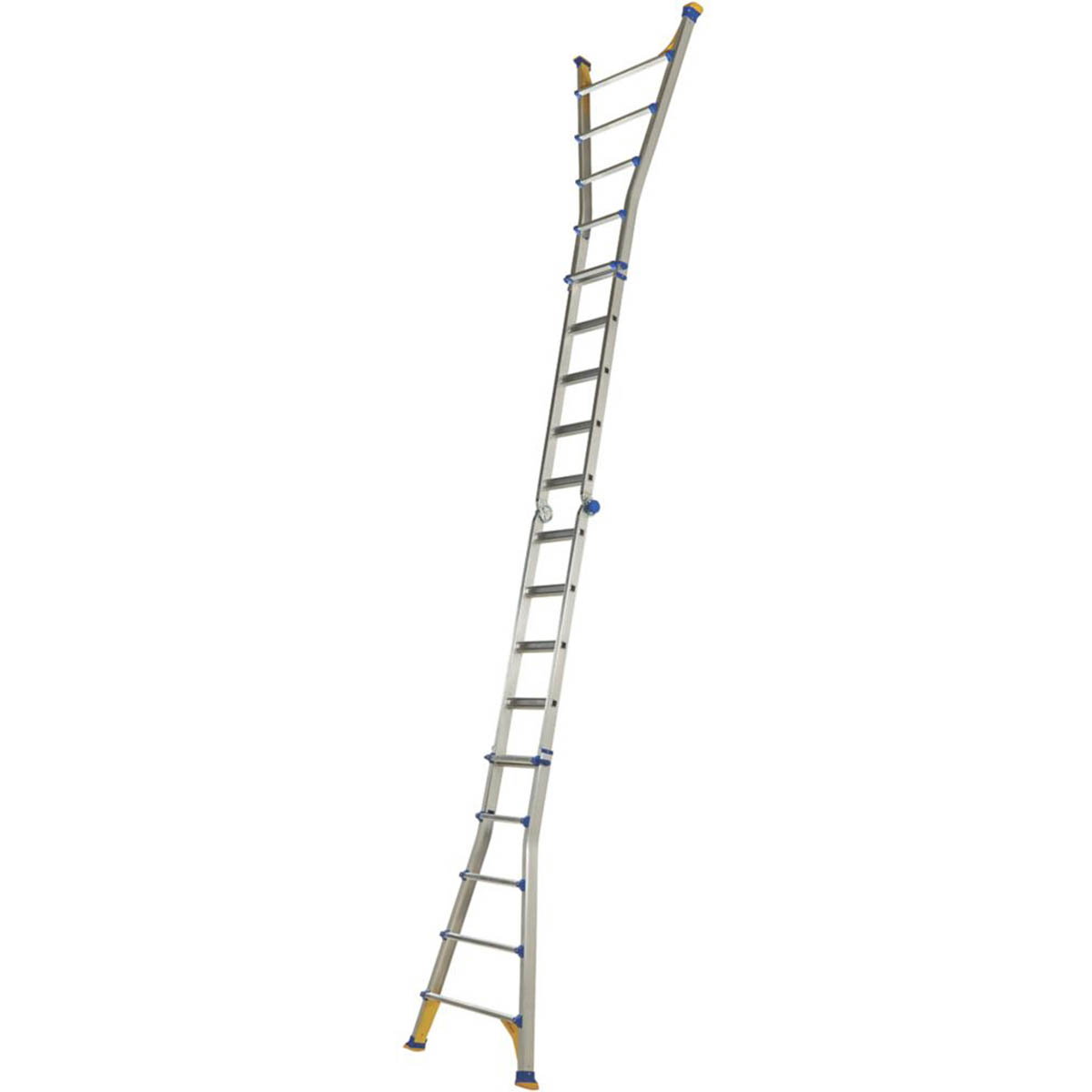 Werner Combination Ladder 5.1m Aluminium Telescopic Non Slip Wide Flare Compact - Image 3