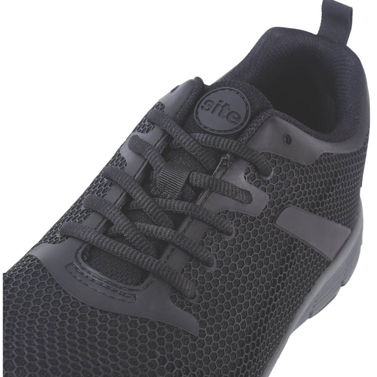 Site Safety Trainers Mens Wide Fit Black Synthetic Breathable Steel Toe Size 9 - Image 2