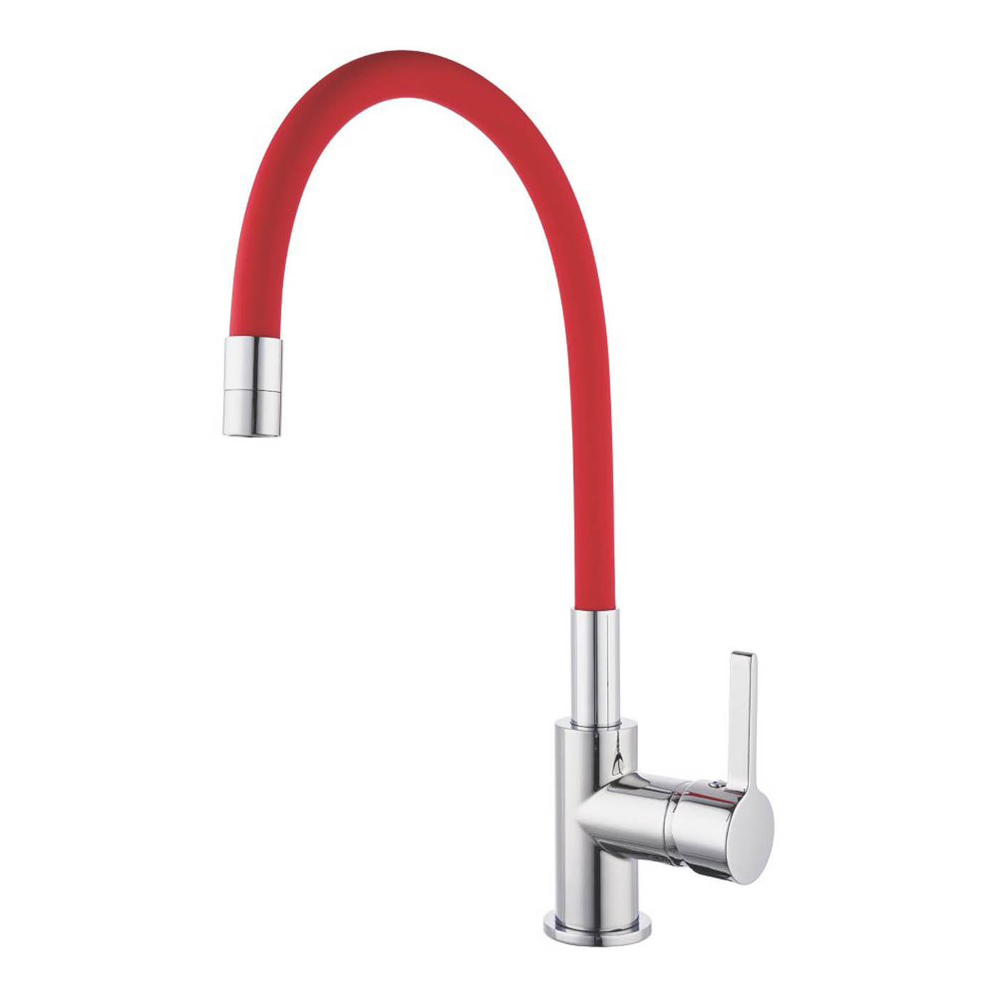 Piasa Pull-Out Spray Mixer Kitchen Tap Chrome & Red - Image 1