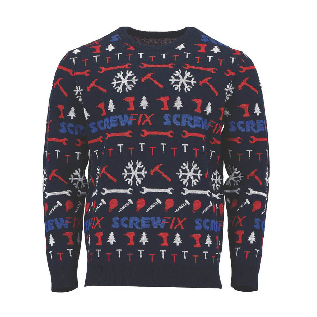 258 Site Christmas Work Jumper Mens Blue Pullover Sweatshirt Large 45in Chest - Image 1