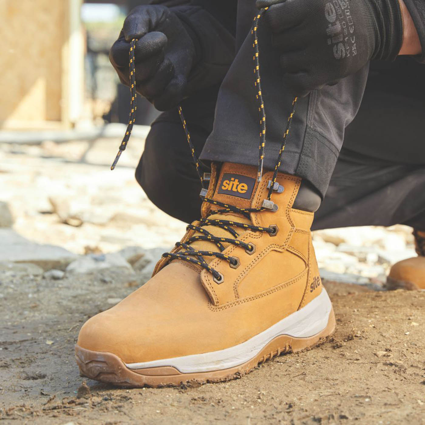 Site Safety Boots Mens Standard Fit Brown Leather Work Shoes Steel Toe Size 13 - Image 3