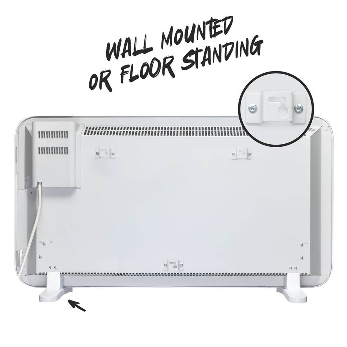 Infrared Convection Heater Electric 2in1 White Portable Wall Mounted 2000W - Image 5