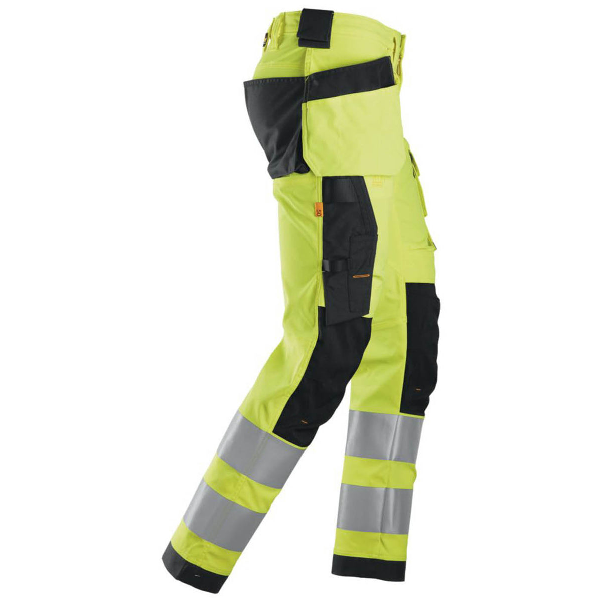 Snickers Hi-Vis Work Trousers Slim Fit Yellow Cargo 36W 32L 6243 - Image 2