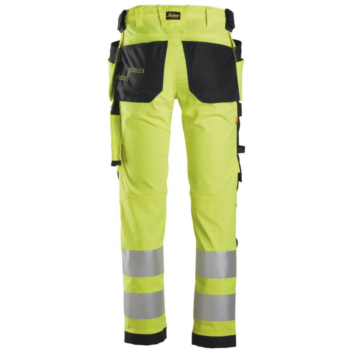 Snickers Hi-Vis Work Trousers Slim Fit Yellow Cargo 36W 32L 6243 - Image 4