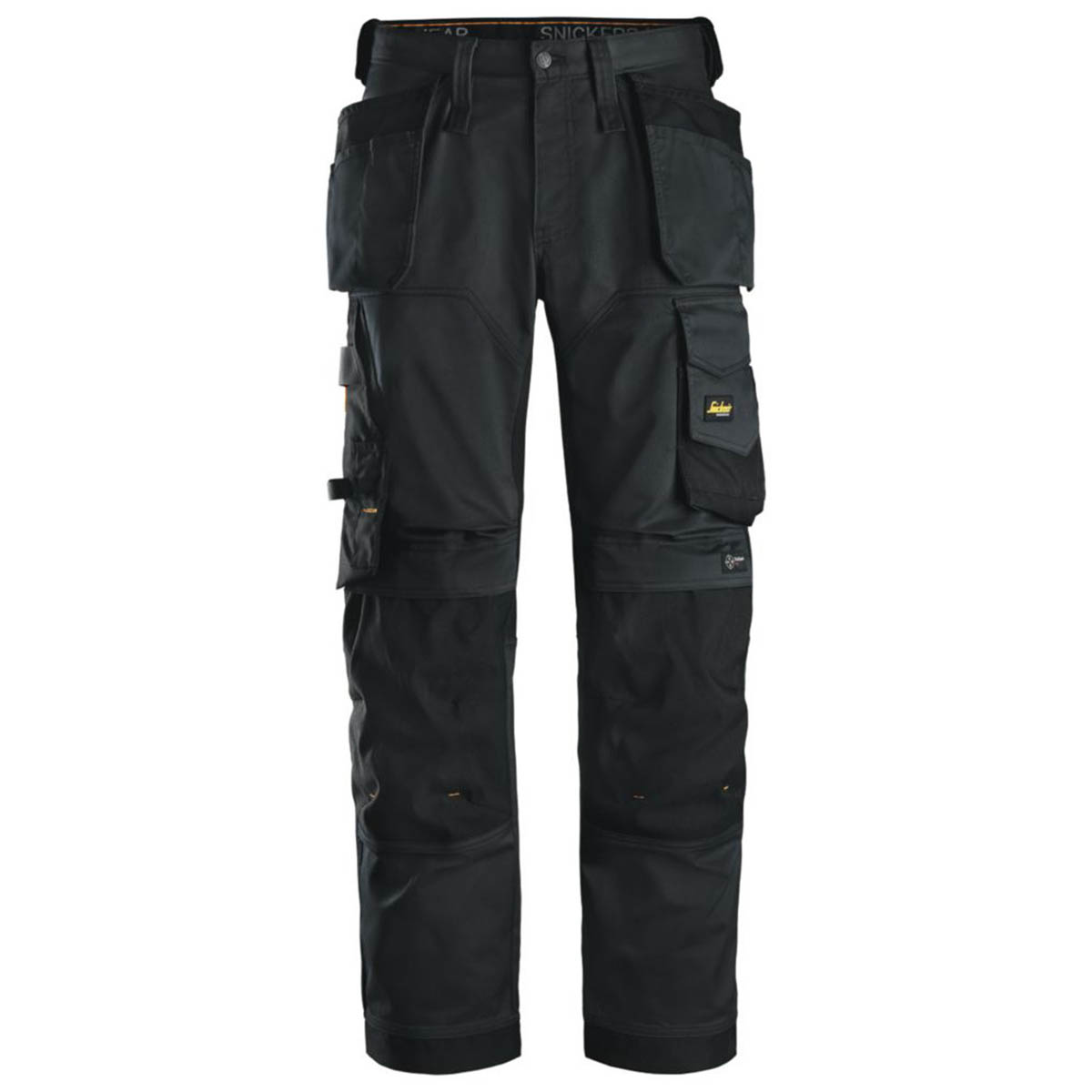 Snickers Work Trousers Mens Relaxed Fit Black Stretch Multi Pockets 38"W 32"L - Image 1