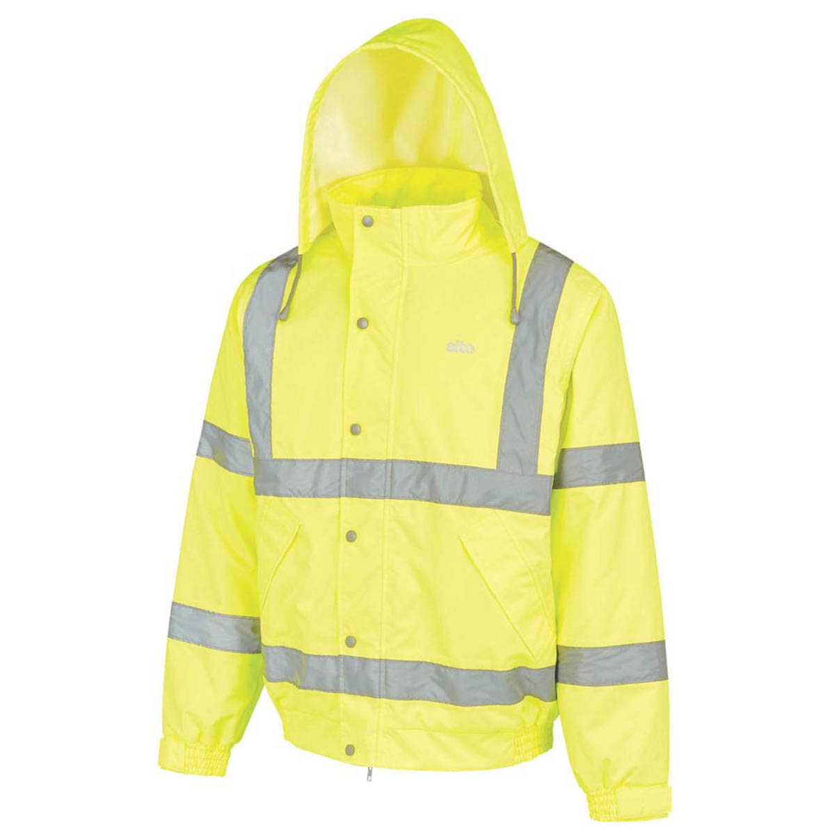 Site Hi-Vis Pilot Jacket Yellow Zipped Waterproof Mens Workwear XXL 55" Chest - Image 1