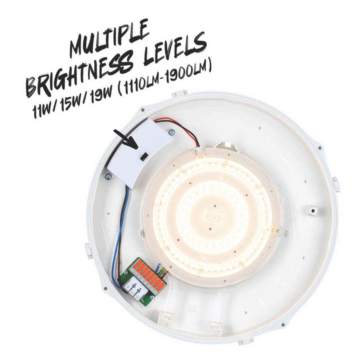 TCP LED Bulkhead Light Indoor Outdoor Emergency Round Microwave Sensor White - Image 2