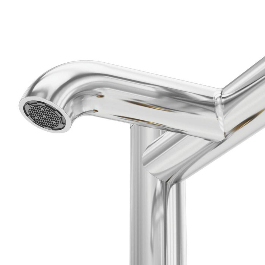 Swirl Bath Filler Mixer Tap Dual Lever Brass Chrome Deck Mounted Modern 185mm - Image 4