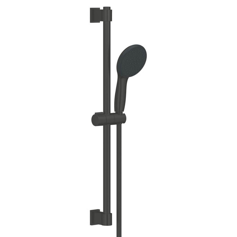 Grohe Shower Rail Set 2 Spray Patterns Matt Black Kink Free Hose Contemporary - Image 1