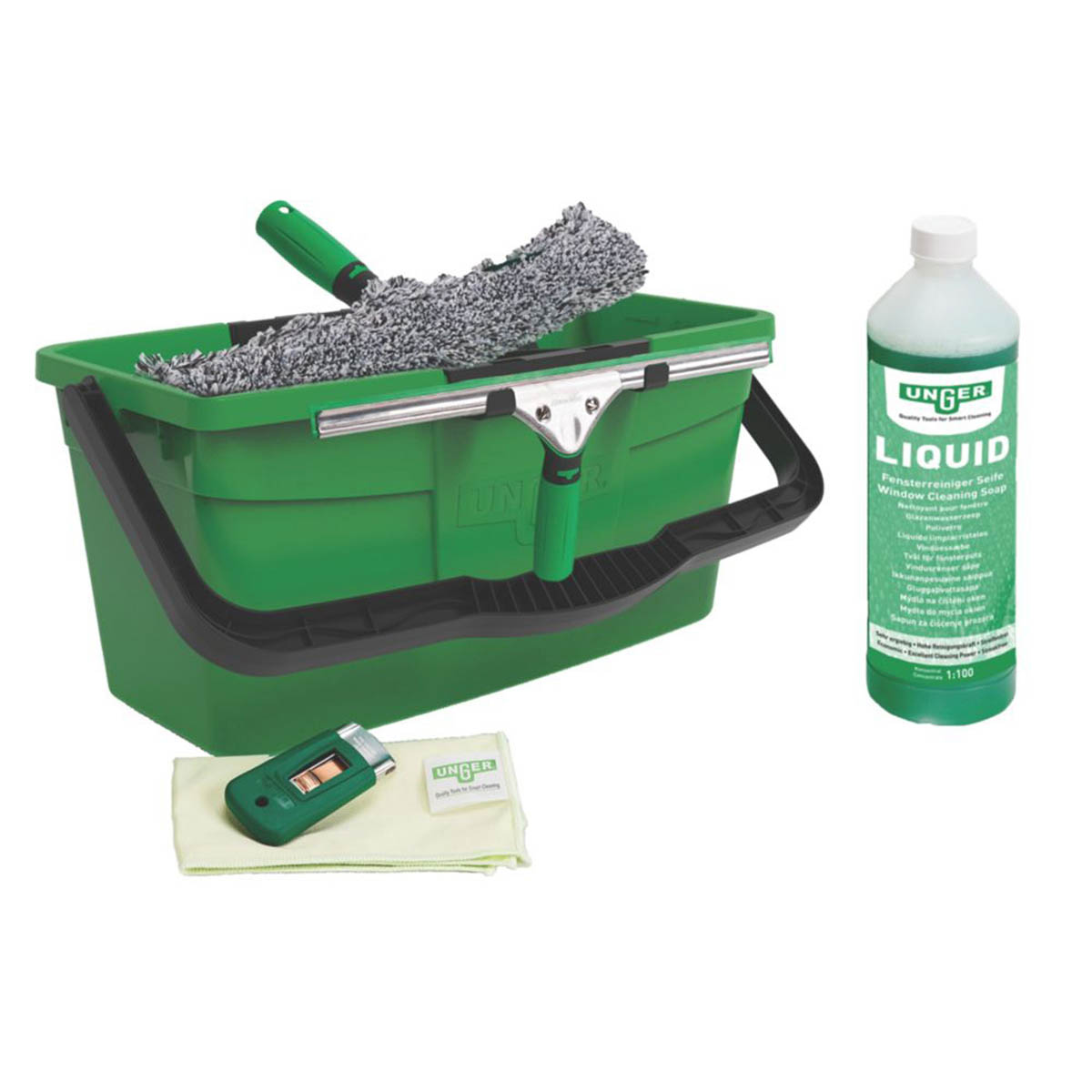 Unger Window Cleaning Kit 6-in-1 AK015 Complete Kit Ergonomic Squeegee 6 Pieces - Image 5