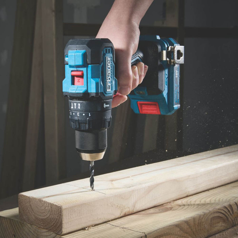 Erbauer Cordless Drill Twin Pack ERI1092COM ERI1093IPD 18V 2 x 4.0Ah Li-Ion EXT - Image 1