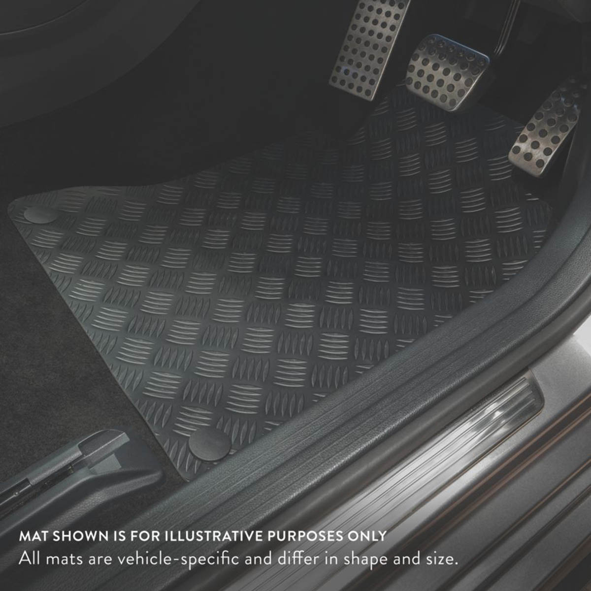 Car Floor Mats Carpet Black Rubber Volkswagen Golf MK7 2013 - 2019 4 Piece Set - Image 3