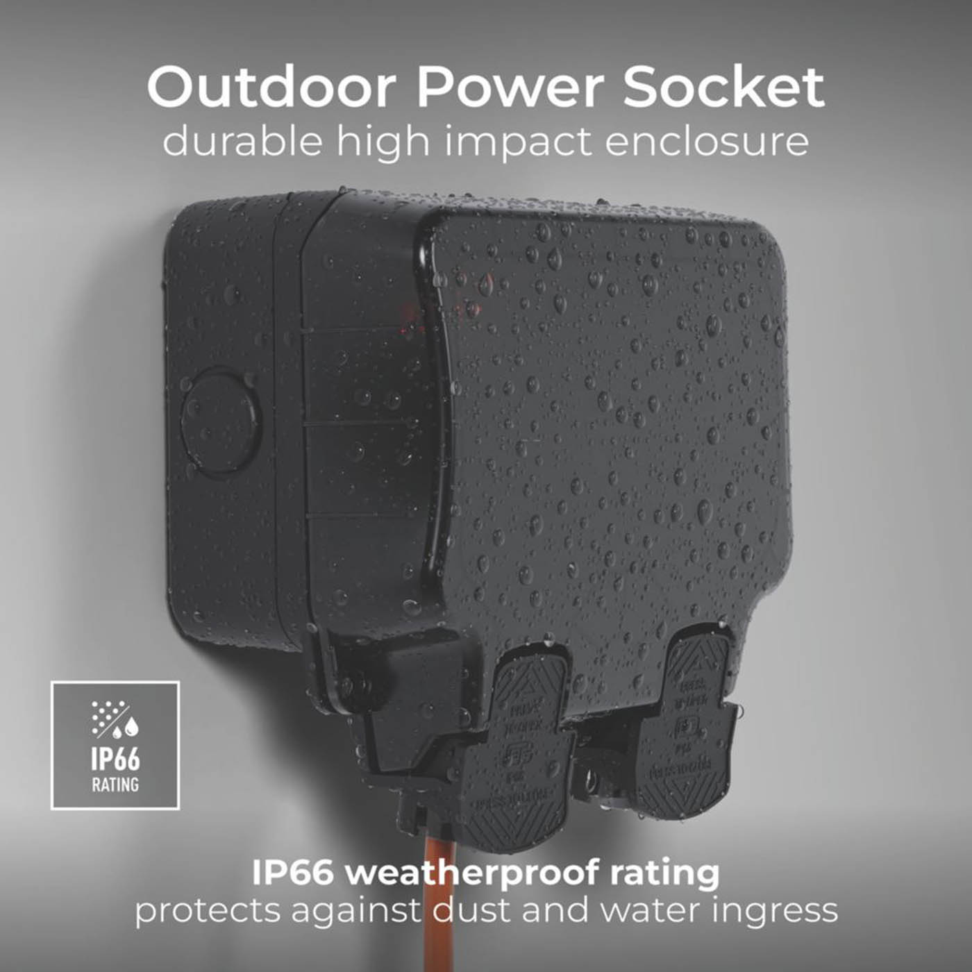 British General Nexus Storm IP66 13A 2-Gang SP Weatherproof Outdoor Switched Passive RCD Socket - Image 4