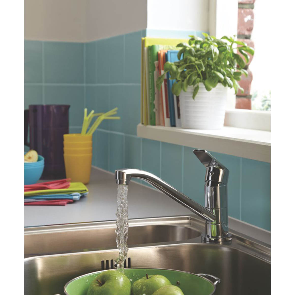 Bristan Kitchen Mixer Tap Mono Swivel Chrome Brass Single Lever Contemporary - Image 2