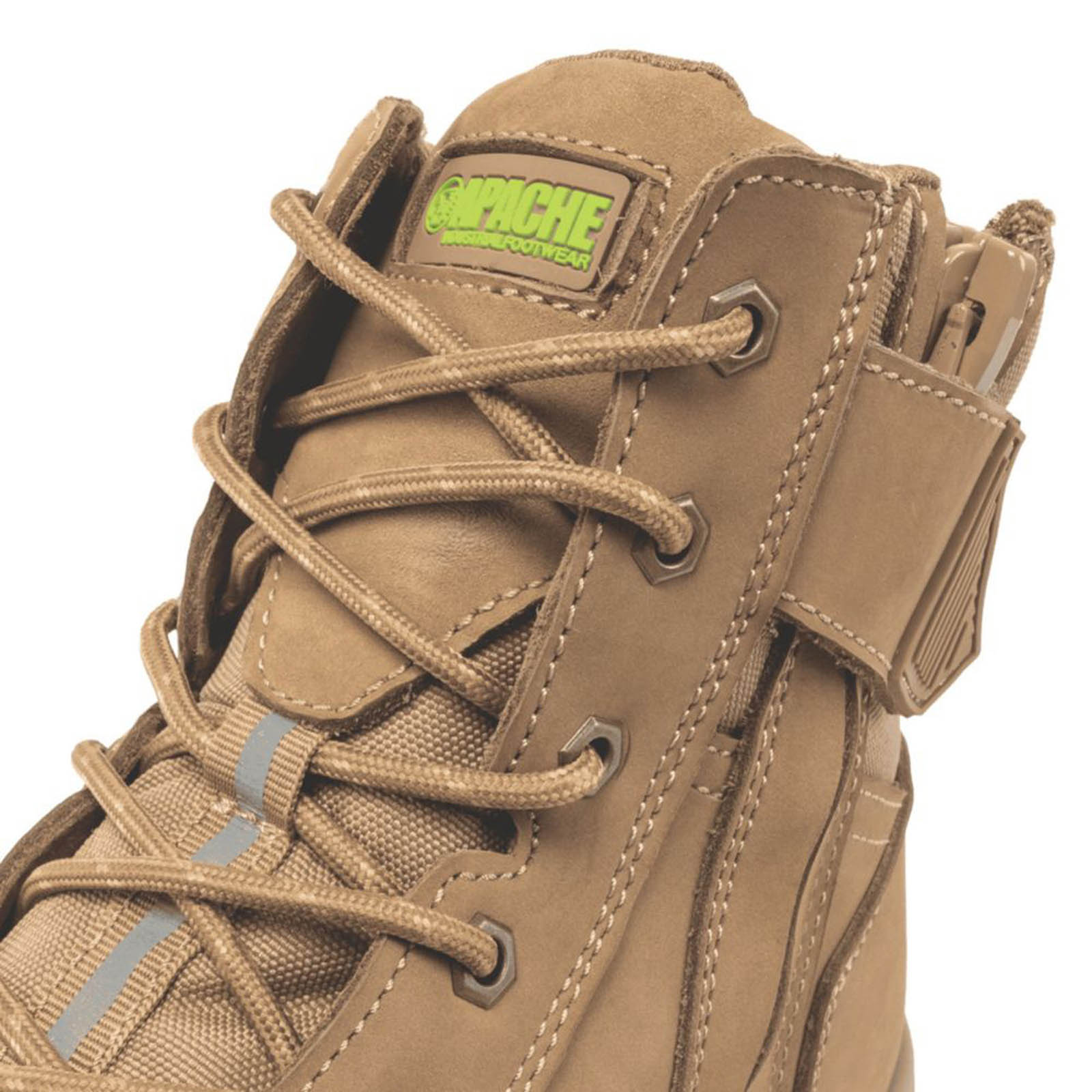 Apache Safety Boots Mens Wide Fit Brown Leather Work Shoes Composite Toe Size 11 - Image 3