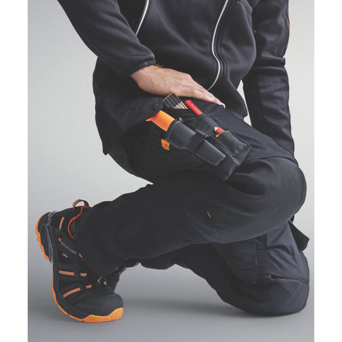 Snickers Mens Work Trousers Black Stretch Slim Fit Holster Pockets 31" W 30" L - Image 5